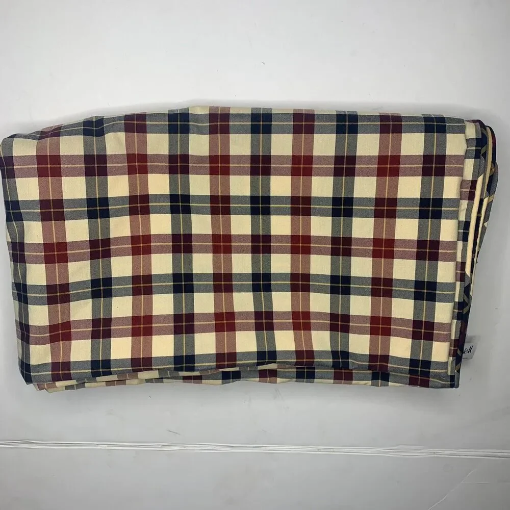 Ian Maxwell Inc Williamsburg Plaid Ridgewood Navy Queen Size Duvet Cover 90x84”